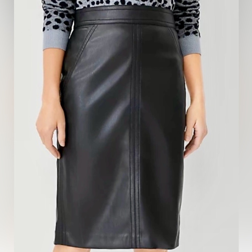 Ann Taylor NWT faux leather Black or Grey Pencil Skirt 4P